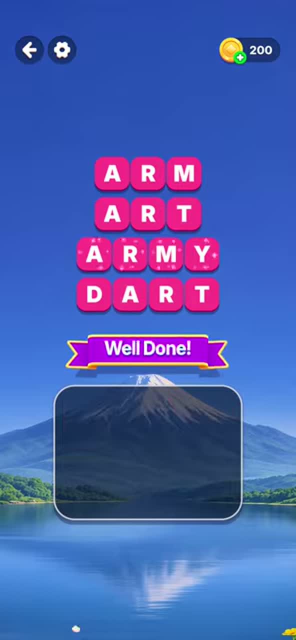 Completed Word Tiles Level 1 board