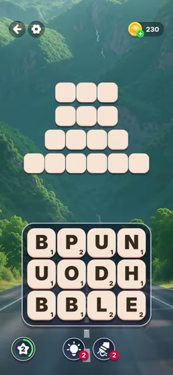 Starting letter board for Word Tiles - Relaxing Puzzle Level 10