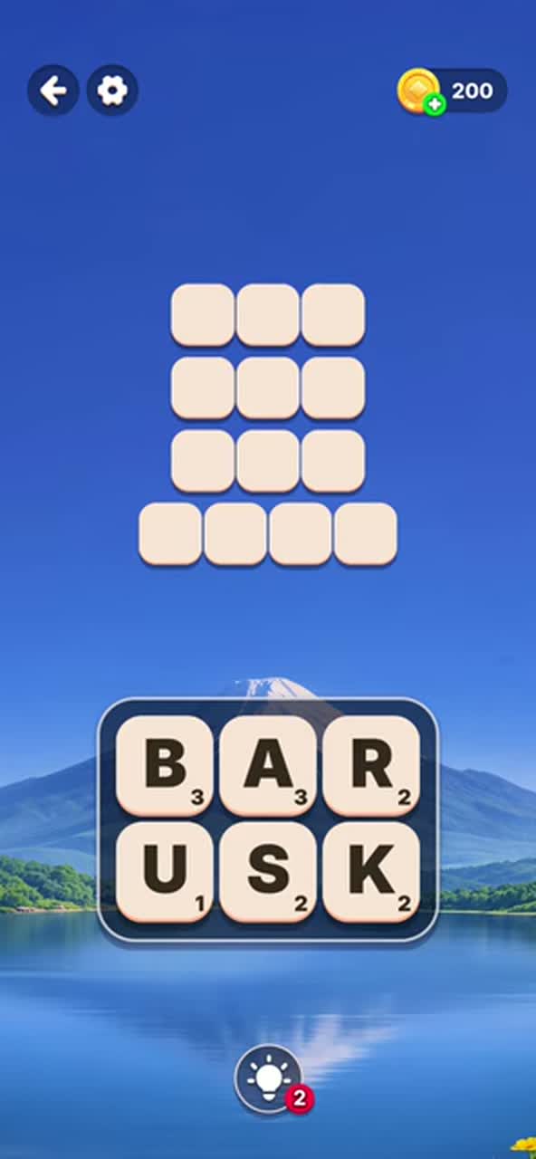 Starting letter board for Word Tiles - Relaxing Puzzle Level 2