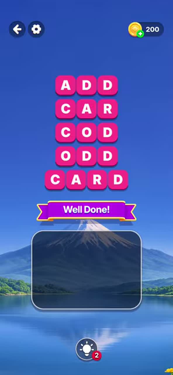 Completed Word Tiles Level 3 board