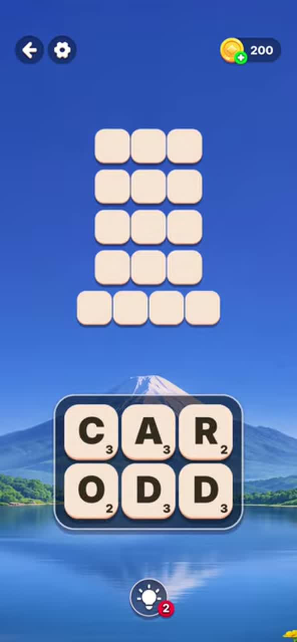 Starting letter board for Word Tiles - Relaxing Puzzle Level 3