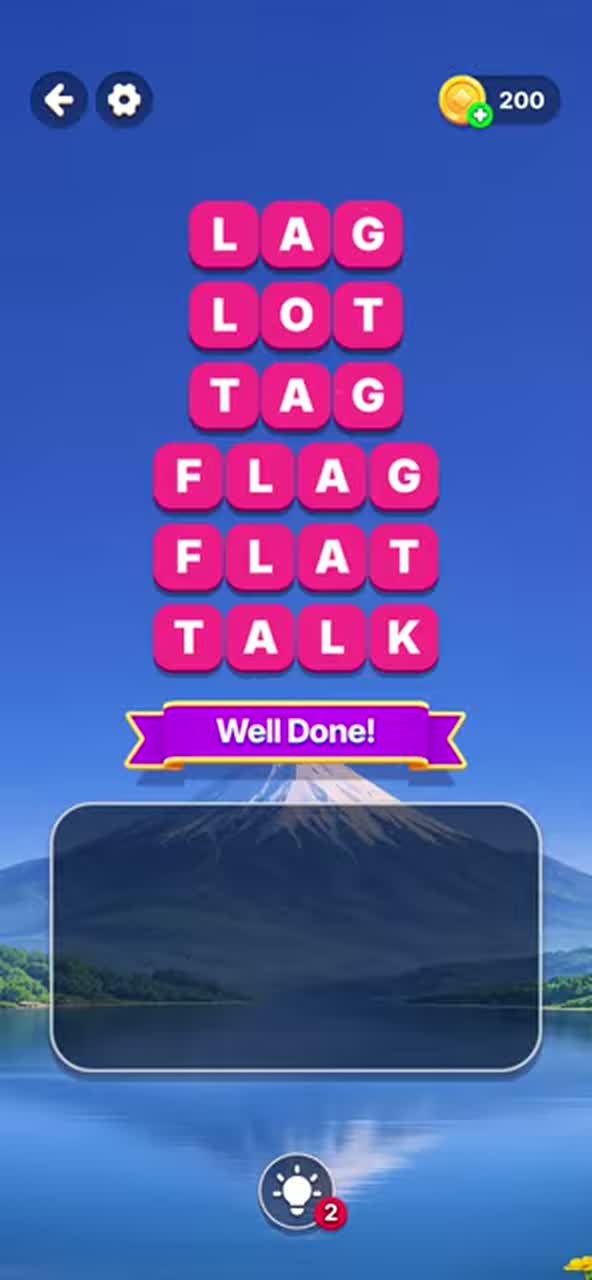 Completed Word Tiles Level 4 board