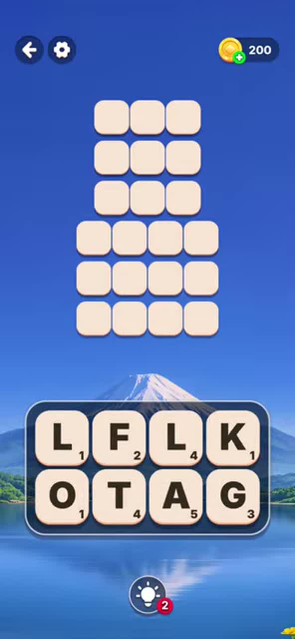 Starting letter board for Word Tiles - Relaxing Puzzle Level 4