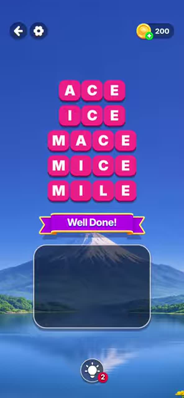 Completed Word Tiles - Relaxing Puzzle Level 5 board