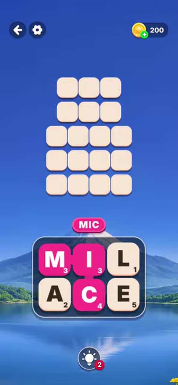 Starting letter board for Word Tiles - Relaxing Puzzle Level 5