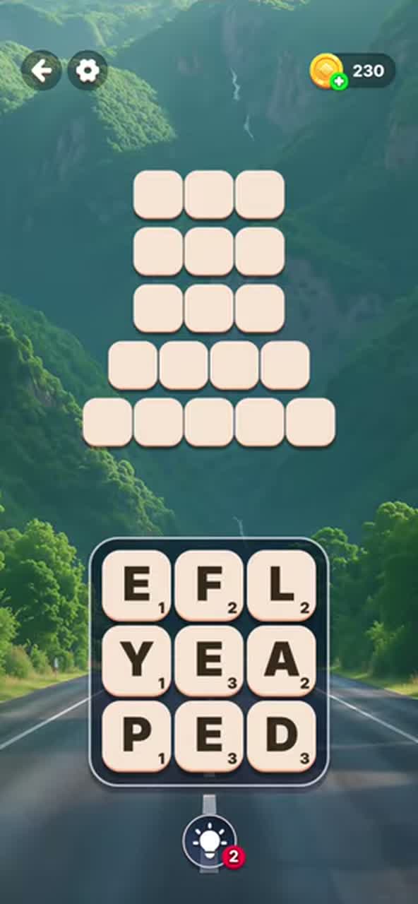 Starting letter board for Word Tiles - Relaxing Puzzle Level 6
