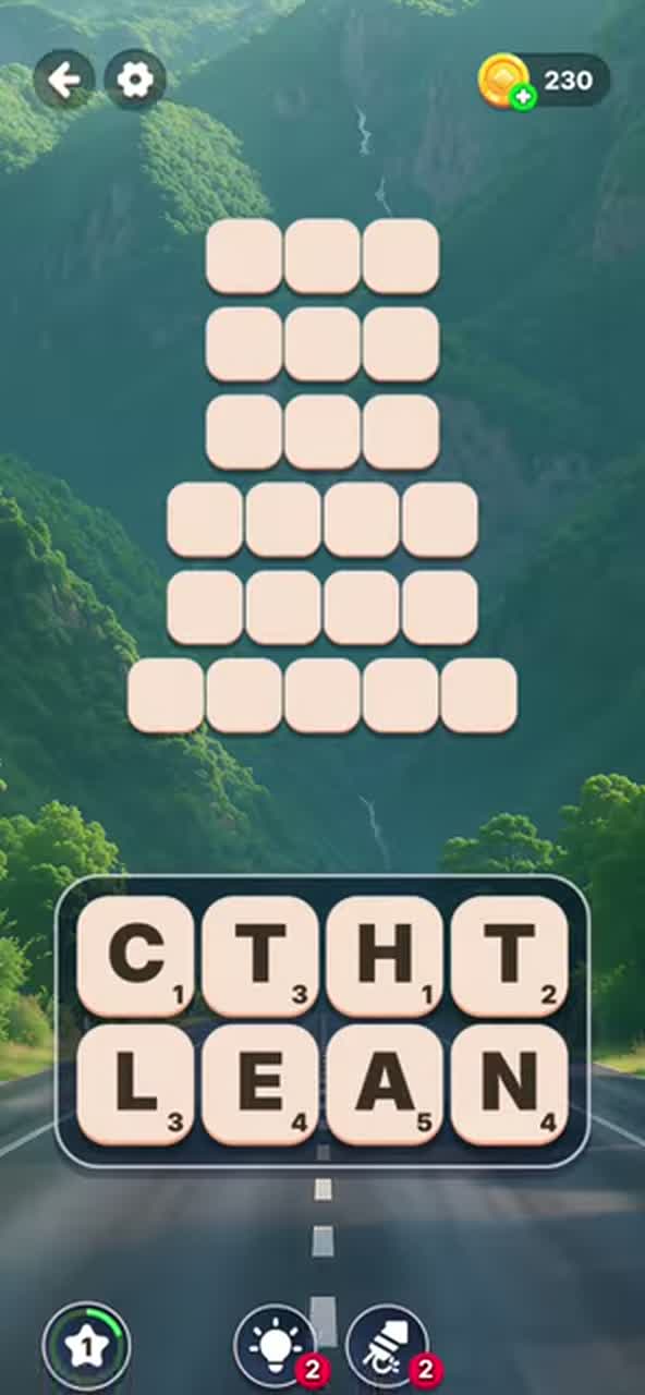 Starting letter board for Word Tiles - Relaxing Puzzle Level 8